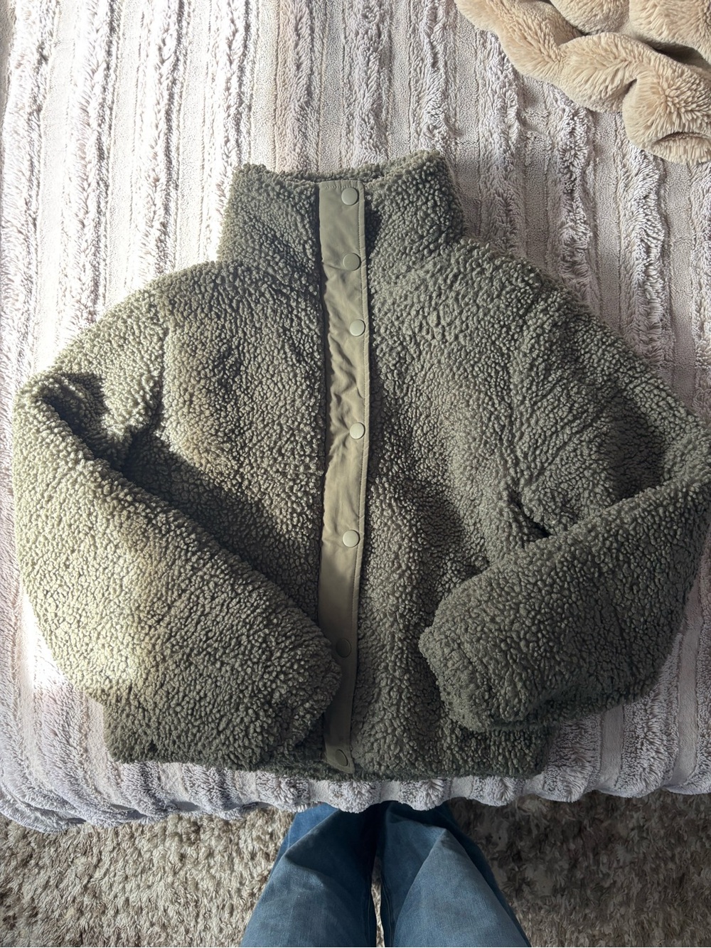 Gentle fawn Sherpa puffer jacket ~ green